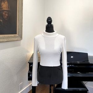 high neck white top 8